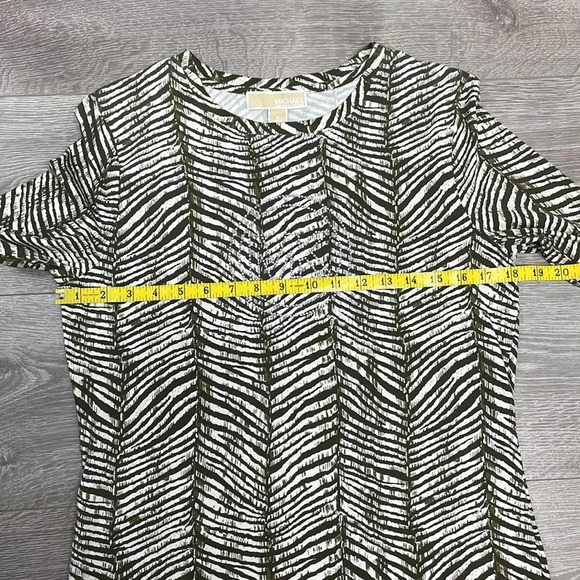 NWT MICHAEL Michael Kors Long Sleeve Zebra Print Bling Logo Top M - Picture 8 of 16